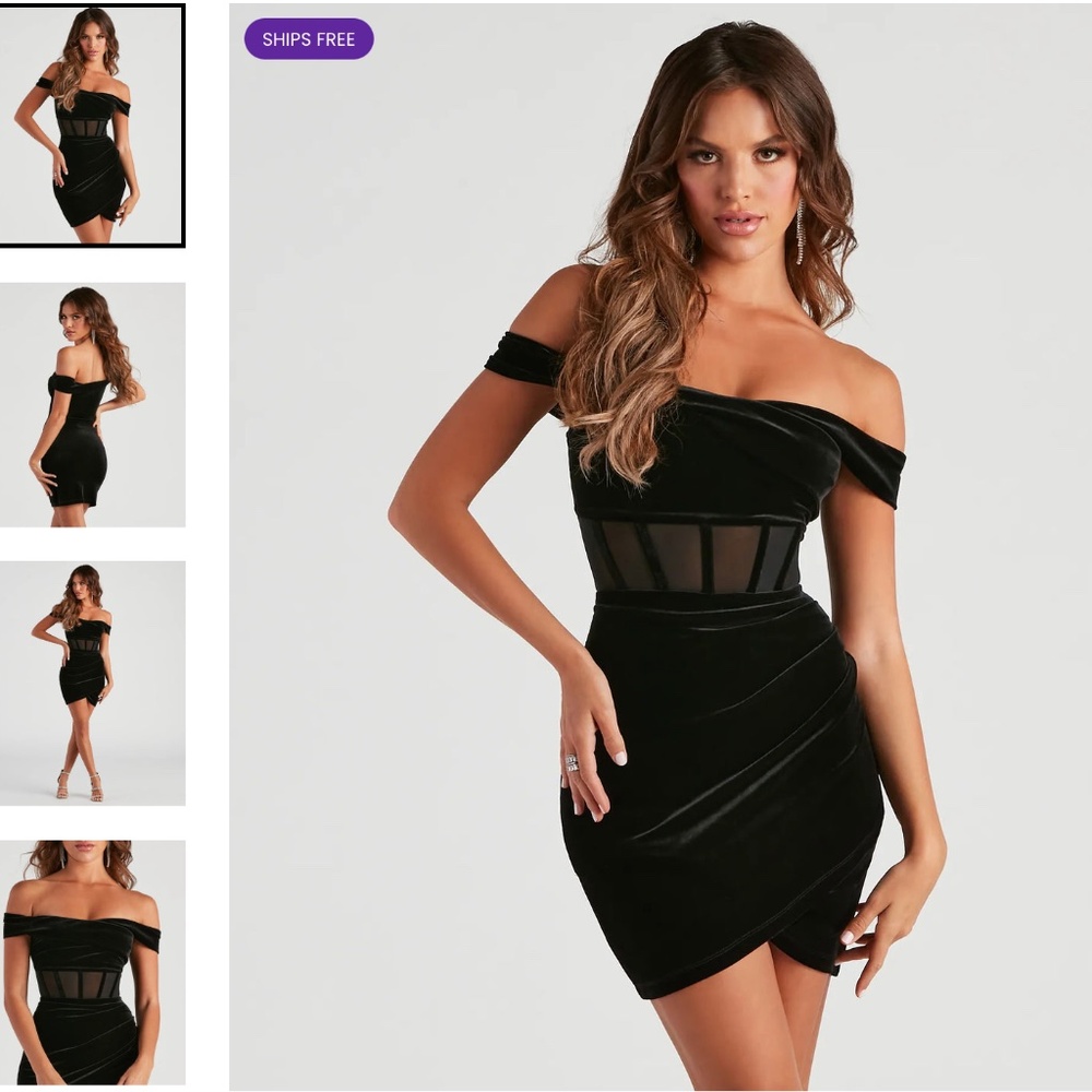 Beautiful Windsor size medium velvet black dress. NWT